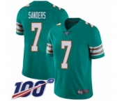 Men's Miami Dolphins #7 Jason Sanders Aqua Green Alternate Vapor Untouchable Limited Player 100th Season Football Jersey