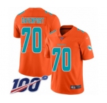 Men's Miami Dolphins #70 Julie'n Davenport Limited Orange Inverted Legend 100th Season Football Jersey