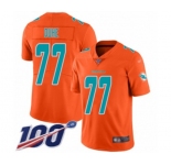 Men's Miami Dolphins #77 Adam Joseph Duhe Limited Orange Inverted Legend 100th Season Football Jersey