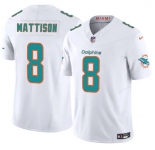 Men's Miami Dolphins #8 Alexander Mattison White 2025 F.U.S.E. Vapor Limited Football Stitched Jersey