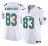 Men's Miami Dolphins #83 Tahj Washington White 2025 Draft F.U.S.E. Vapor Limited Football Stitched Jersey