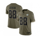 Men's Miami Dolphins #88 Mike Gesicki 2022 Olive Salute To Service Limited Stitched Jersey