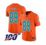 Men's Miami Dolphins #89 Dwayne Allen Limited Orange Inverted Legend 100th Season Football Jersey