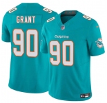 Men's Miami Dolphins #90 Kenneth Grant Aqua 2025 Draft F.U.S.E. Vapor Limited Football Stitched Jersey