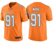 Men's Miami Dolphins #91 Cameron Wake Orange Color Rush Limited Jersey