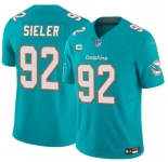 Men's Miami Dolphins #92 Zach Sieler Aqua 2025 F.U.S.E. With 2-Star C Patch Vapor Limited Football Stitched Jersey