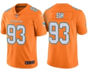 Men's Miami Dolphins #93 Ndamukong Suh Orange Color Rush Limited Jersey