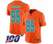 Men's Miami Dolphins #95 Tank Carradine Limited Orange Inverted Legend 100th Season Football Jersey