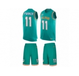 Men's Nike Miami Dolphins #11 DeVante Parker Limited Aqua Green Tank Top Suit NFL Jersey