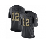 Men's Nike Miami Dolphins #12 Bob Griese Limited Black 2016 Salute to Service NFL Jersey