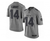 Men's Nike Miami Dolphins #14 Jarvis Landry Limited Gray Gridiron NFL Jersey