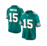 Men's Nike Miami Dolphins #15 Justin Hunter Limited Aqua Green Alternate NFL Jersey