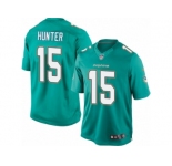 Men's Nike Miami Dolphins #15 Justin Hunter Limited Aqua Green Team Color NFL Jersey