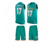 Men's Nike Miami Dolphins #17 Ryan Tannehill Limited Aqua Green Tank Top Suit NFL Jersey