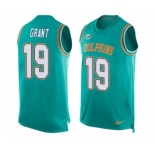Men's Nike Miami Dolphins #19 Jakeem Grant Limited Aqua Green Player Name & Number Tank Top NFL Jersey