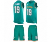 Men's Nike Miami Dolphins #19 Jakeem Grant Limited Aqua Green Tank Top Suit NFL Jersey