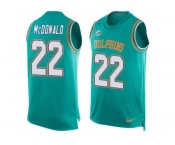 Men's Nike Miami Dolphins #22 T.J. McDonald Limited Aqua Green Player Name & Number Tank Top NFL Jersey