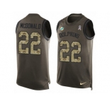 Men's Nike Miami Dolphins #22 T.J. McDonald Limited Green Salute to Service Tank Top NFL Jersey