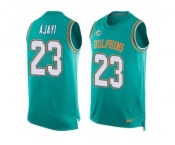 Men's Nike Miami Dolphins #23 Jay Ajayi Limited Aqua Green Player Name & Number Tank Top NFL Jersey