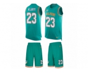Men's Nike Miami Dolphins #23 Jay Ajayi Limited Aqua Green Tank Top Suit NFL Jersey