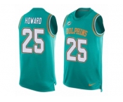 Men's Nike Miami Dolphins #25 Xavien Howard Limited Aqua Green Player Name & Number Tank Top NFL Jersey