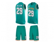 Men's Nike Miami Dolphins #29 Nate Allen Limited Aqua Green Tank Top Suit NFL Jersey
