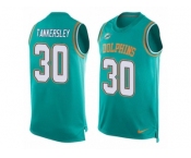 Men's Nike Miami Dolphins #30 Cordrea Tankersley Limited Aqua Green Player Name & Number Tank Top NFL Jersey