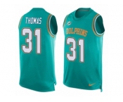 Men's Nike Miami Dolphins #31 Michael Thomas Limited Aqua Green Player Name & Number Tank Top NFL Jersey