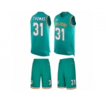 Men's Nike Miami Dolphins #31 Michael Thomas Limited Aqua Green Tank Top Suit NFL Jersey