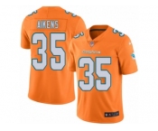 Men's Nike Miami Dolphins #35 Walt Aikens Limited Orange Rush NFL Jersey