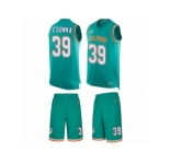 Men's Nike Miami Dolphins #39 Larry Csonka Limited Aqua Green Tank Top Suit NFL Jersey