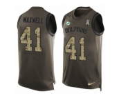 Men's Nike Miami Dolphins #41 Byron Maxwell Limited Green Salute to Service Tank Top NFL Jersey