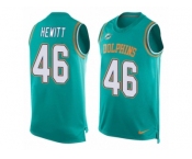 Men's Nike Miami Dolphins #46 Neville Hewitt Limited Aqua Green Player Name & Number Tank Top NFL Jersey