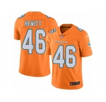 Men's Nike Miami Dolphins #46 Neville Hewitt Limited Orange Rush NFL Jersey
