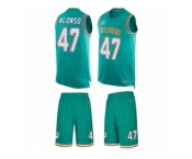 Men's Nike Miami Dolphins #47 Kiko Alonso Limited Aqua Green Tank Top Suit NFL Jersey