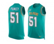 Men's Nike Miami Dolphins #51 Mike Pouncey Limited Aqua Green Player Name & Number Tank Top NFL Jersey