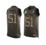 Men's Nike Miami Dolphins #51 Mike Pouncey Limited Green Salute to Service Tank Top NFL Jersey