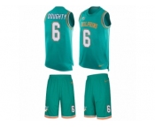 Men's Nike Miami Dolphins #6 Brandon Doughty Limited Aqua Green Tank Top Suit NFL Jersey