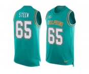 Men's Nike Miami Dolphins #65 Anthony Steen Limited Aqua Green Player Name & Number Tank Top NFL Jersey
