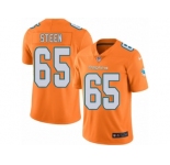Men's Nike Miami Dolphins #65 Anthony Steen Limited Orange Rush NFL Jersey