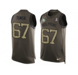 Men's Nike Miami Dolphins #67 Laremy Tunsil Limited Green Salute to Service Tank Top NFL Jersey