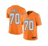 Men's Nike Miami Dolphins #70 Ja'Wuan James Limited Orange Rush NFL Jersey