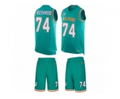 Men's Nike Miami Dolphins #74 Jermon Bushrod Limited Aqua Green Tank Top Suit NFL Jersey
