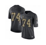 Men's Nike Miami Dolphins #74 Jermon Bushrod Limited Black 2016 Salute to Service NFL Jersey