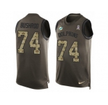 Men's Nike Miami Dolphins #74 Jermon Bushrod Limited Green Salute to Service Tank Top NFL Jersey