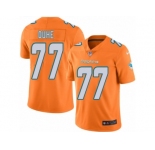 Men's Nike Miami Dolphins #77 Adam Joseph Duhe Limited Orange Rush NFL Jersey