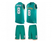Men's Nike Miami Dolphins #8 Matt Moore Limited Aqua Green Tank Top Suit NFL Jersey