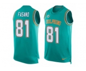 Men's Nike Miami Dolphins #81 Anthony Fasano Limited Aqua Green Player Name & Number Tank Top NFL Jersey