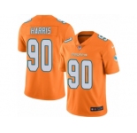 Men's Nike Miami Dolphins #90 Charles Harris Limited Orange Rush NFL Jersey