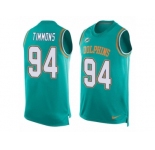 Men's Nike Miami Dolphins #94 Lawrence Timmons Limited Aqua Green Player Name & Number Tank Top NFL Jersey